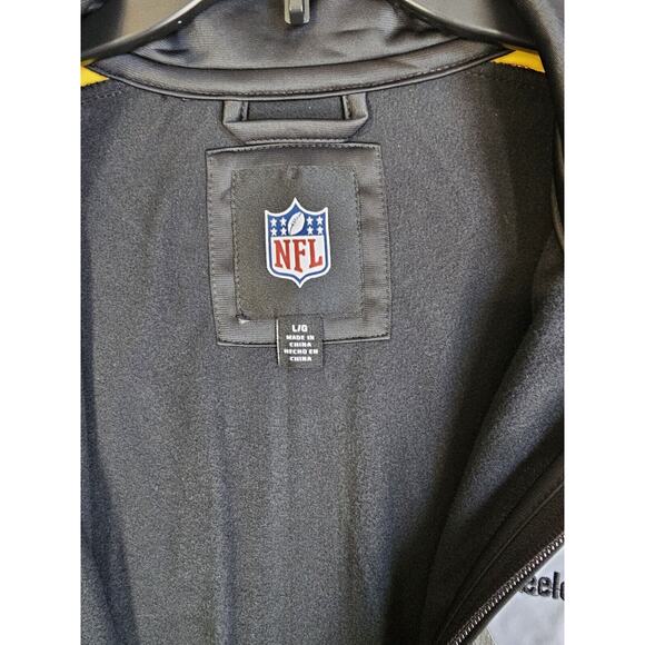 NFL Team Apparel‎ Pittsburgh Steelers Warm Up Jacket Mens Sz L Black Full Zip - Picture 12 of 16